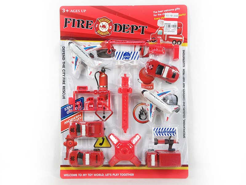 Pull Bck Fire Engine Set toys
