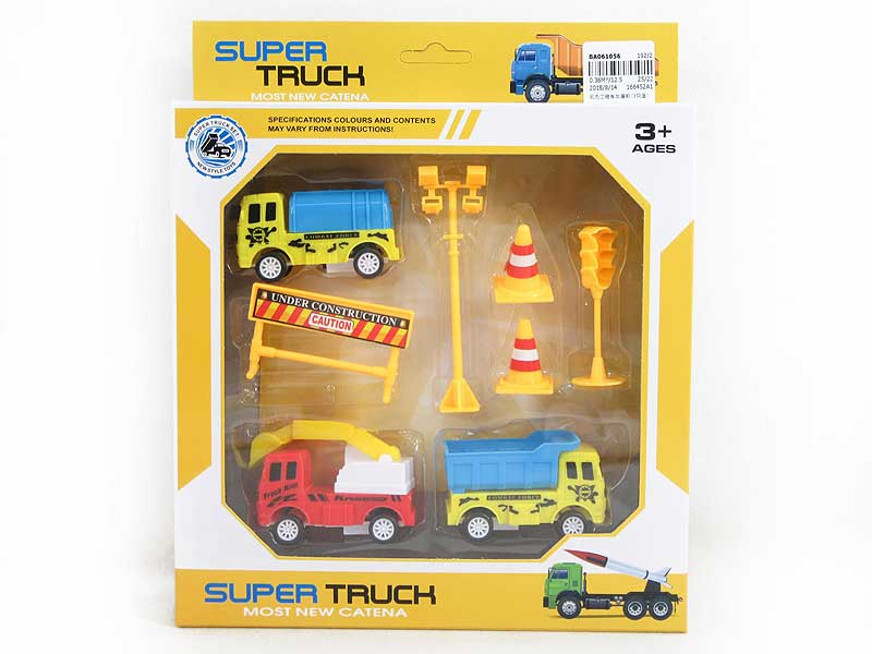 Pull Back Construction Truck & Guide(3in1) toys