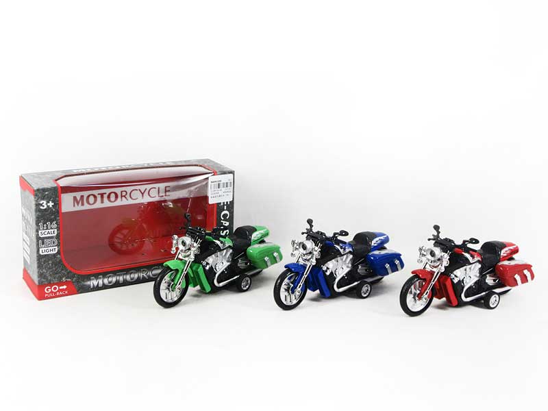 Die Cast Motorcycle Pull Back W/L_M(3C) toys