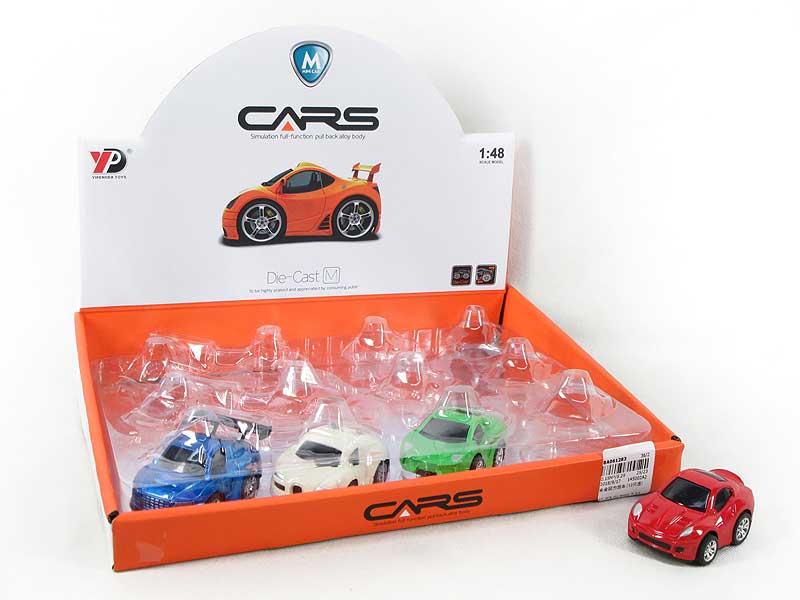 Die Cast Sports Car Pull Back(12in1) toys