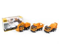 Die Cast Construction Truck Pull Back W/L_M(3S)