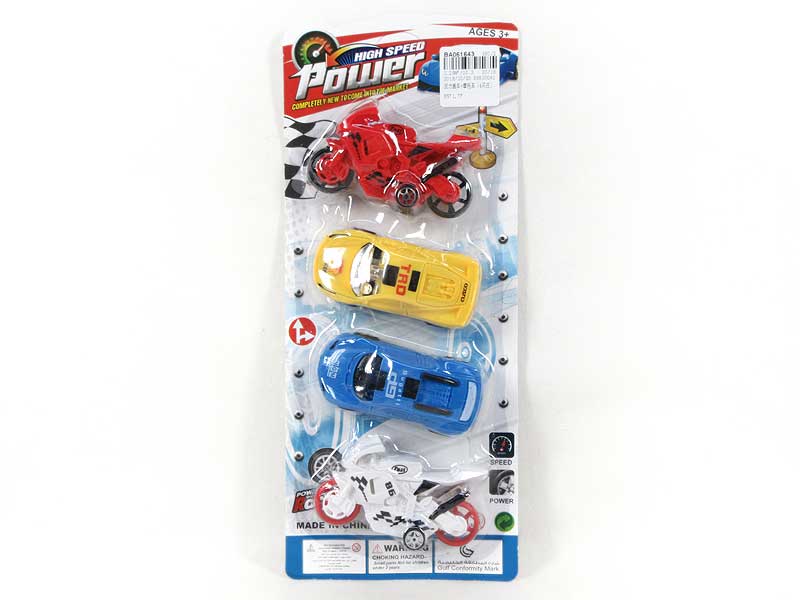 Pull Back Sports Car & Motorcycle(4in1) toys