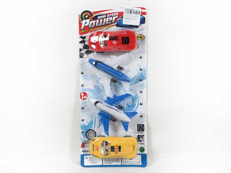 Pull Back Sports Car & Airplane(4in1) toys