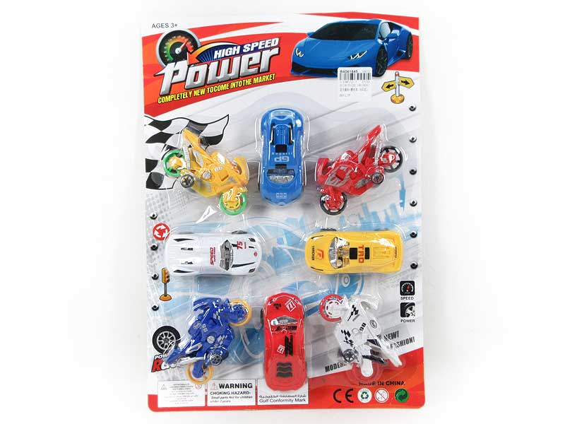 Pull Back Sports Car & Motorcycle(8in1) toys
