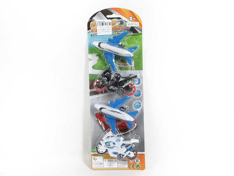 Pull Back Airplane & Motorcycle(4in1) toys