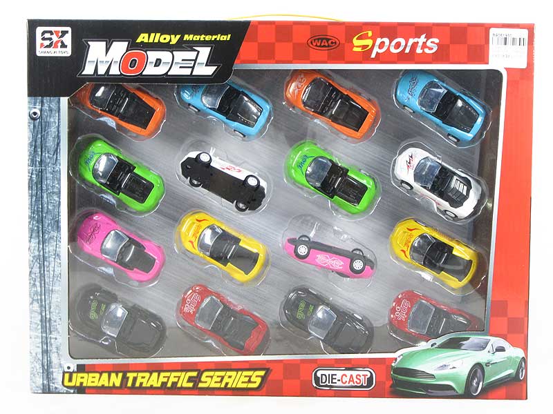 Die Cast Sports Car Pull Back(16in1) toys