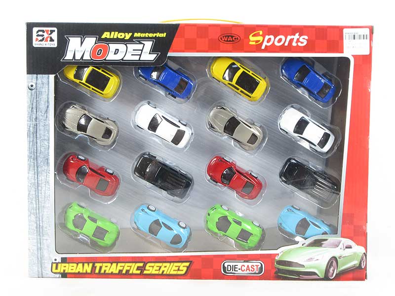 Die Cast Sports Car Pull Back(16in1) toys