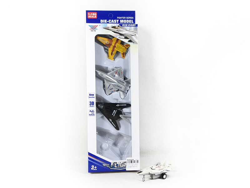 1:180 Die Cast Plane Pull Back(4in1) toys