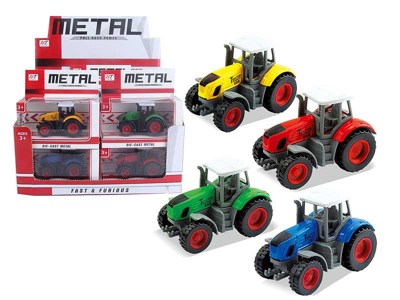 Die Cast Tractor Pull Back(12in1) toys
