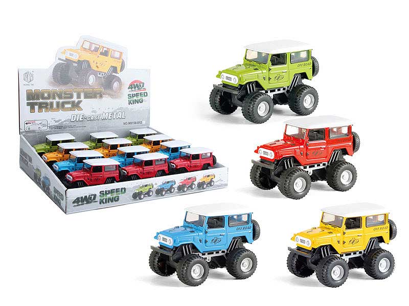 Die Cast Jeep Pull Back(12in1) toys