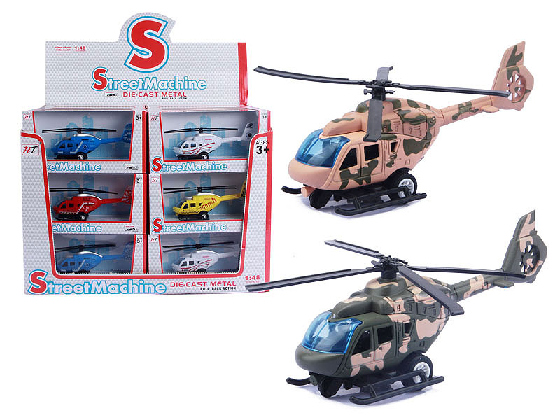 Die Cast Helicopter Pull Back(24in1) toys