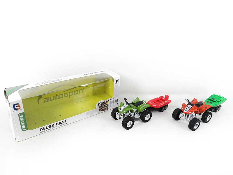 Die Cast Motorcycle Trailer Pull Back(4S) toys