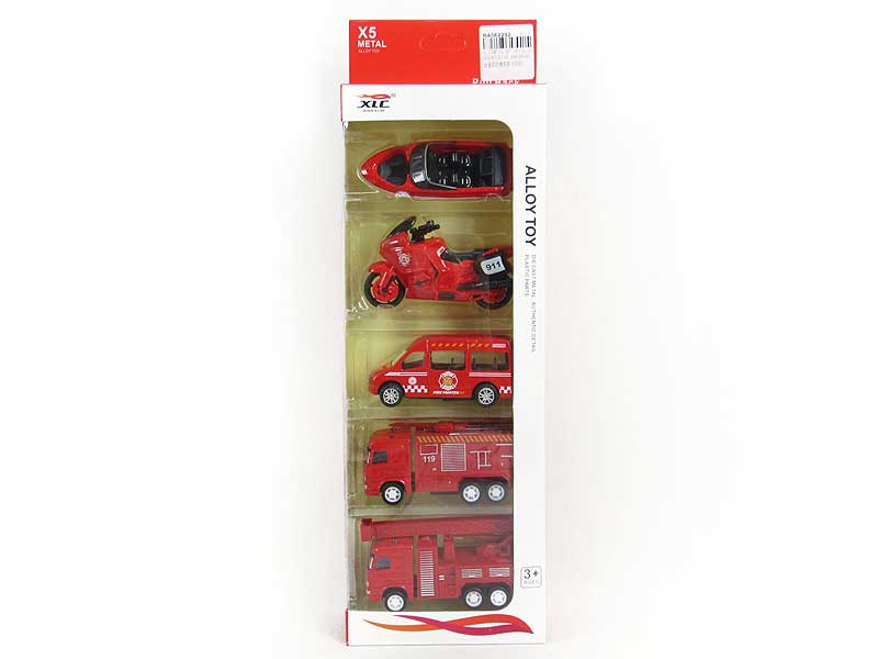 Die Cast Fire Engine Pull Back(5in1) toys