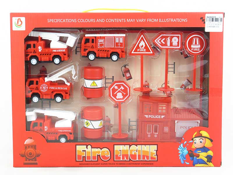Pull Back Fire Engine Set(4in1) toys