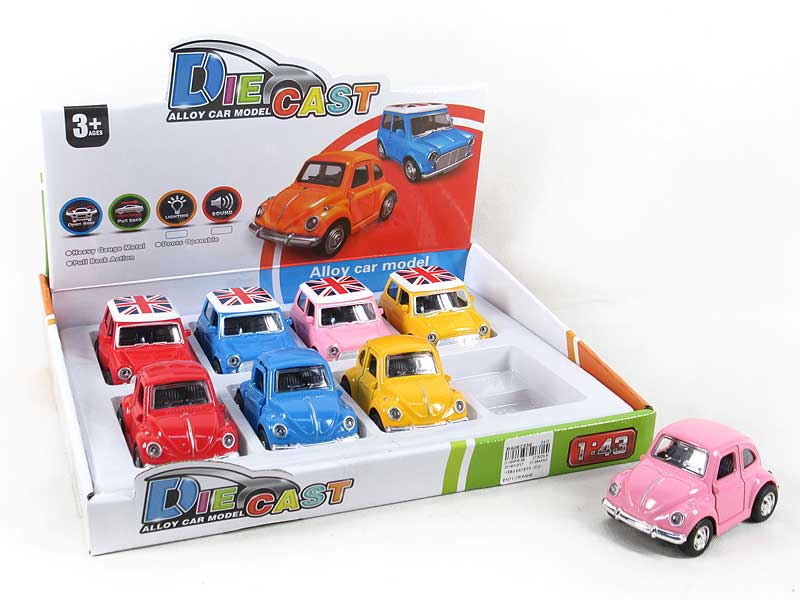 1:43 Die Cast Car Pull Back(8in1) toys