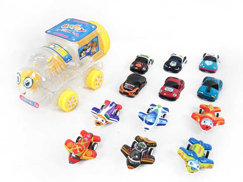 Pull Back Car & Plane(12in1) toys