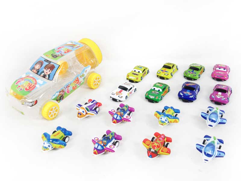 Pull Back Car & Plane(16in1) toys