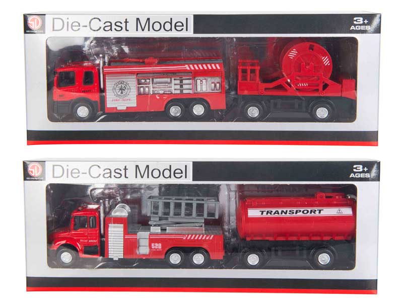 1:60 Die Cast Fire Engine Pull Back(2S) toys