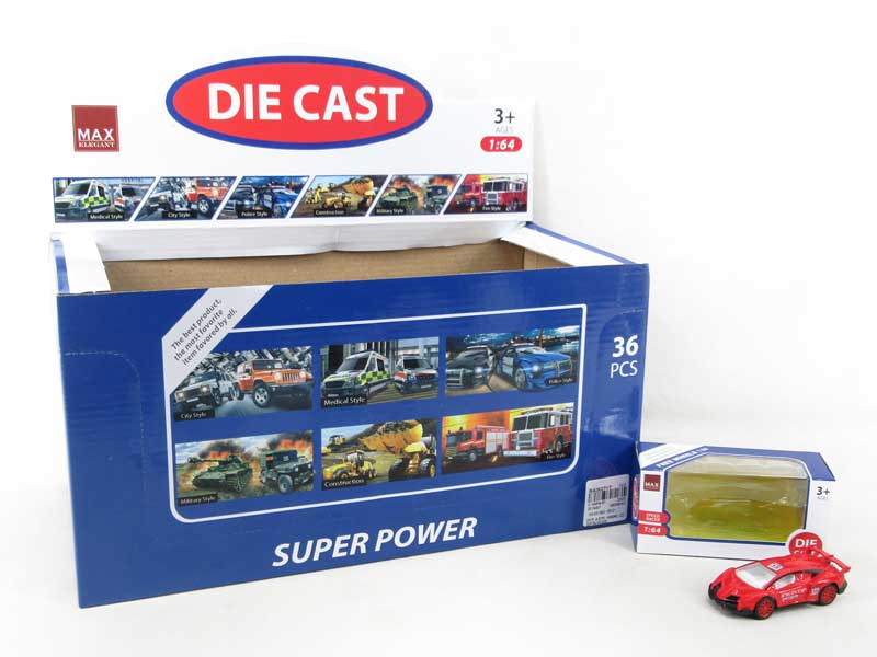 1:64 Die Cast Sports Car Pull Back(36PCS) toys