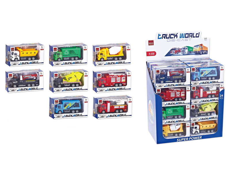 1:55 Die Cast Tow Truck Pull Back(24PCS) toys