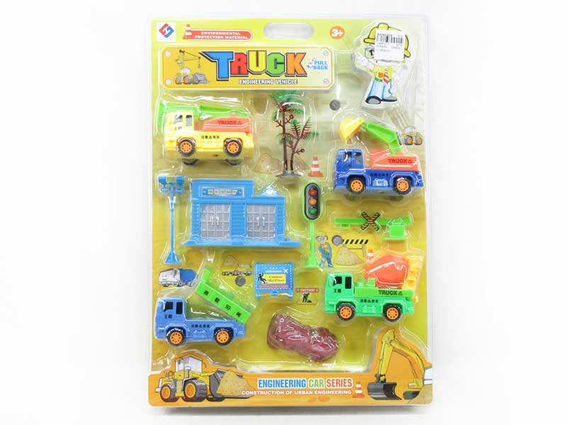 Pull Back Construction Truck Set(4in1) toys