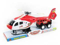 Pull Back Helicopter Tow Free Wheel Car