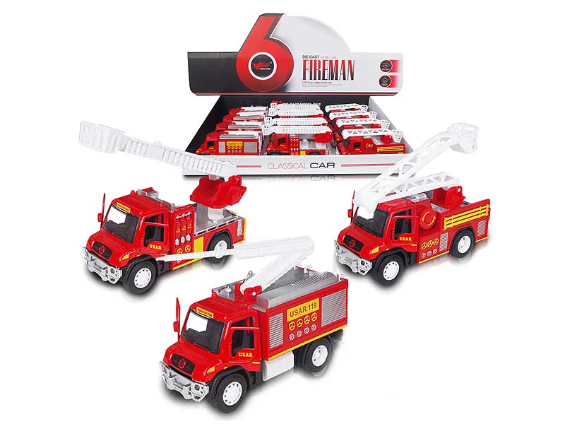 1:38 Die Cast Fire Engine Pull Back(12in1) toys