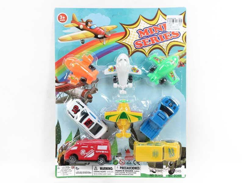 Pull Back Car & Plane(8in1) toys