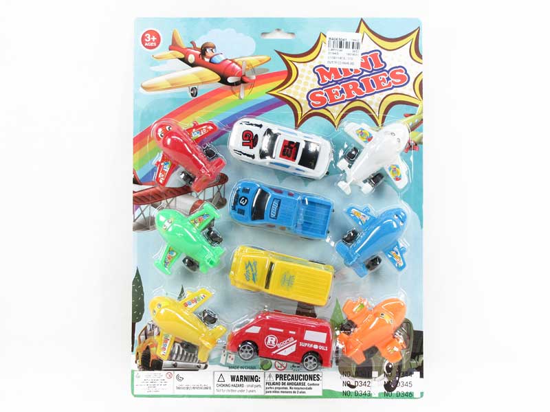 Pull Back Car & Plane(10in1) toys
