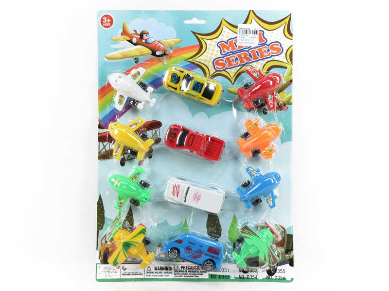 Pull Back Car & Plane(12in1) toys