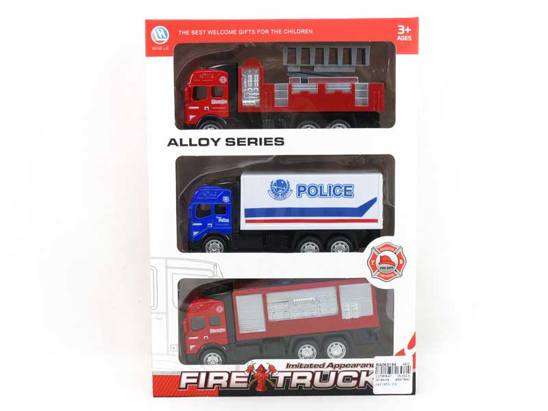 Die Cast Fire Engine Pull Back(3in1) toys