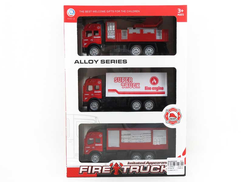 Die Cast Fire Engine Pull Back W/L_S(3in1) toys