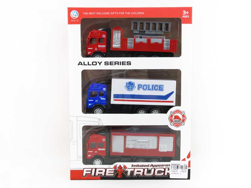 Die Cast Fire Engine Pull Back W/L_S(3in1) toys