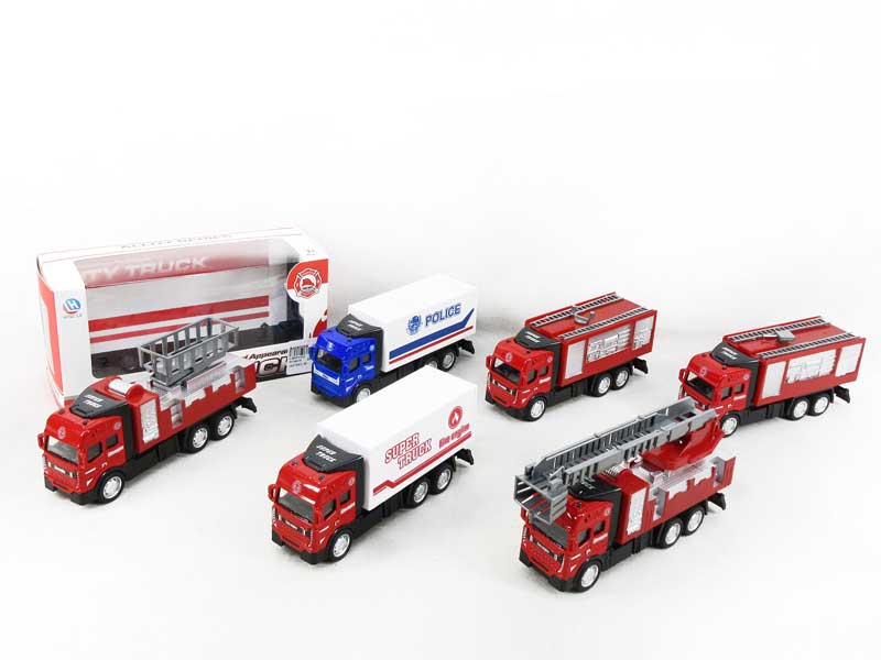 Die Cast Fire Engine Pull Back(6S) toys