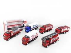 Die Cast Fire Engine Pull Back(6S)