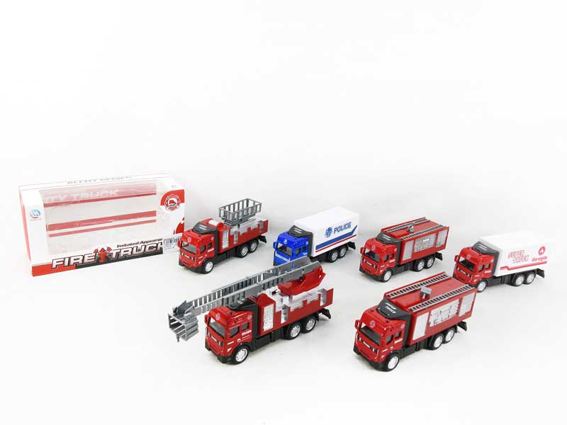 Die Cast Fire Engine Pull Back(6S) toys