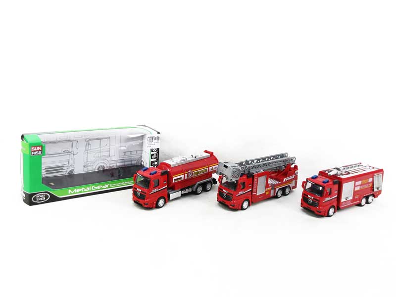 1:43 Die Cast Fire Engine Pull Back(3S) toys