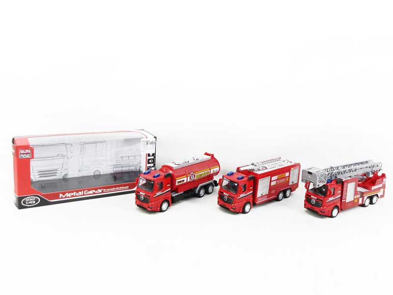 1:43 Die Cast Fire Engine Pull Back W/L_M(3S) toys