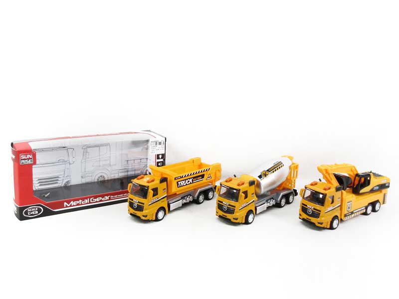 1:43 Die Cast Construction Truck Pull Back W/L_M(3S) toys