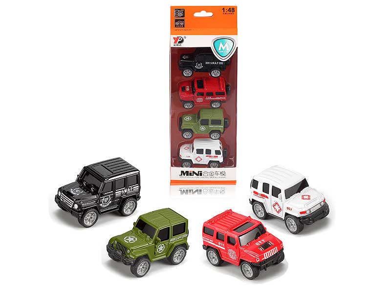 Die Cast Jeep Pull Back(4in1) toys