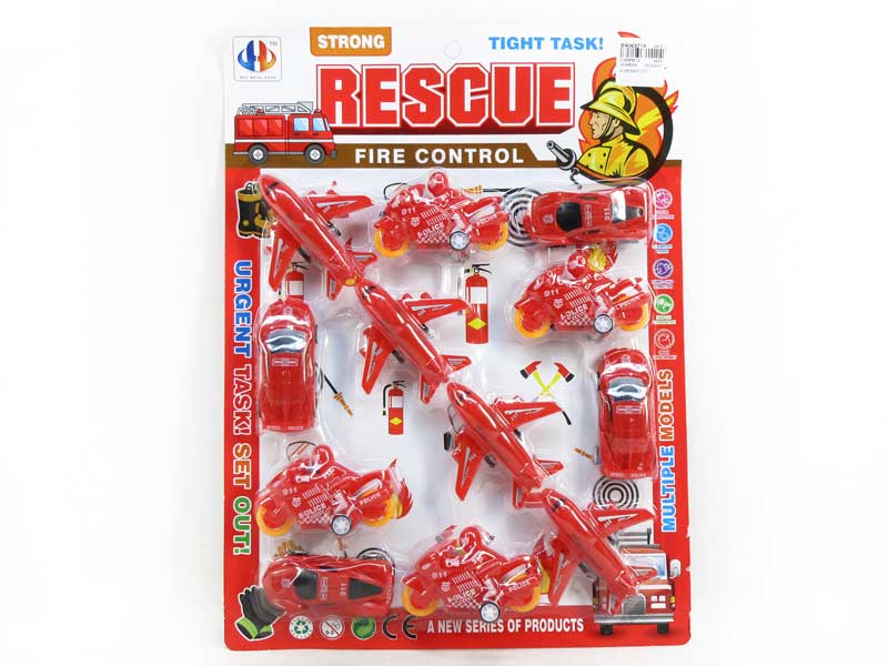 Pull Back Fire Engine Set(12in1) toys