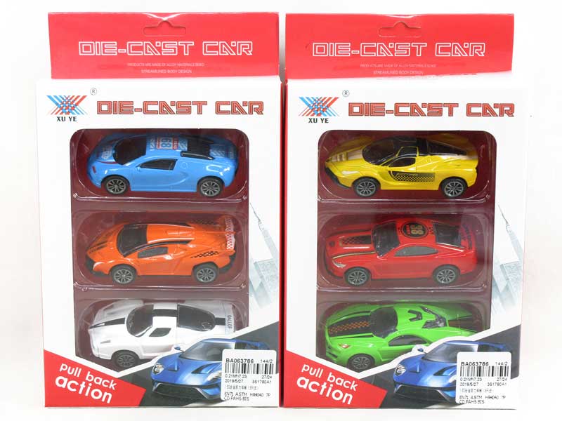 1:50 Die Cast Car Pull Back(3in1) toys