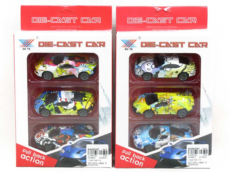 1:50 Die Cast Car Pull Back(3in1) toys