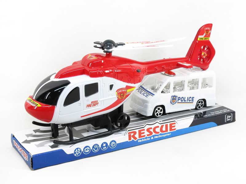 Pull Back Helicopter & Free Wheel Police Car toys