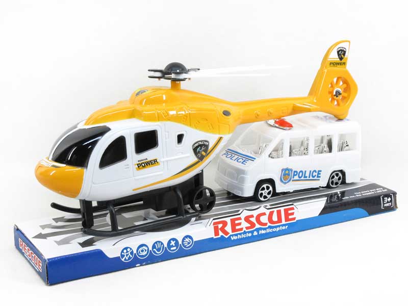 Pull Back Helicopter & Free Wheel Police Car toys