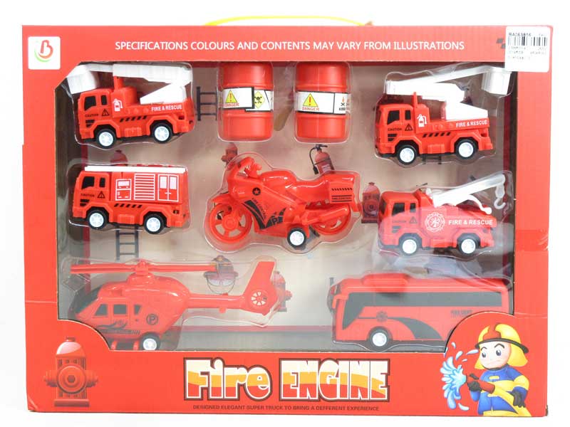 Pull Back Fire Engine Set(7in1) toys
