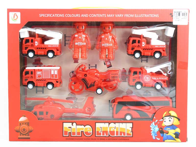 Pull Back Fire Engine Set(7in1) toys