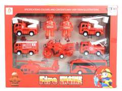 Pull Back Fire Engine Set(7in1)