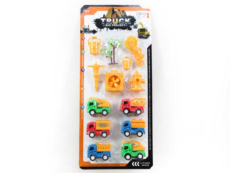 Pull Back Construction Truck Set(6in1) toys