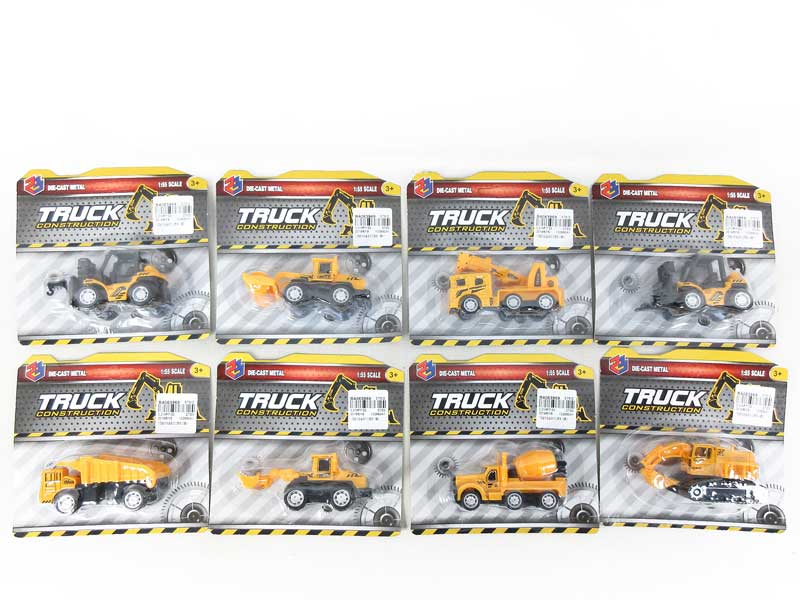 1:55 Die Cast Construction Truck Pull Back(8S) toys